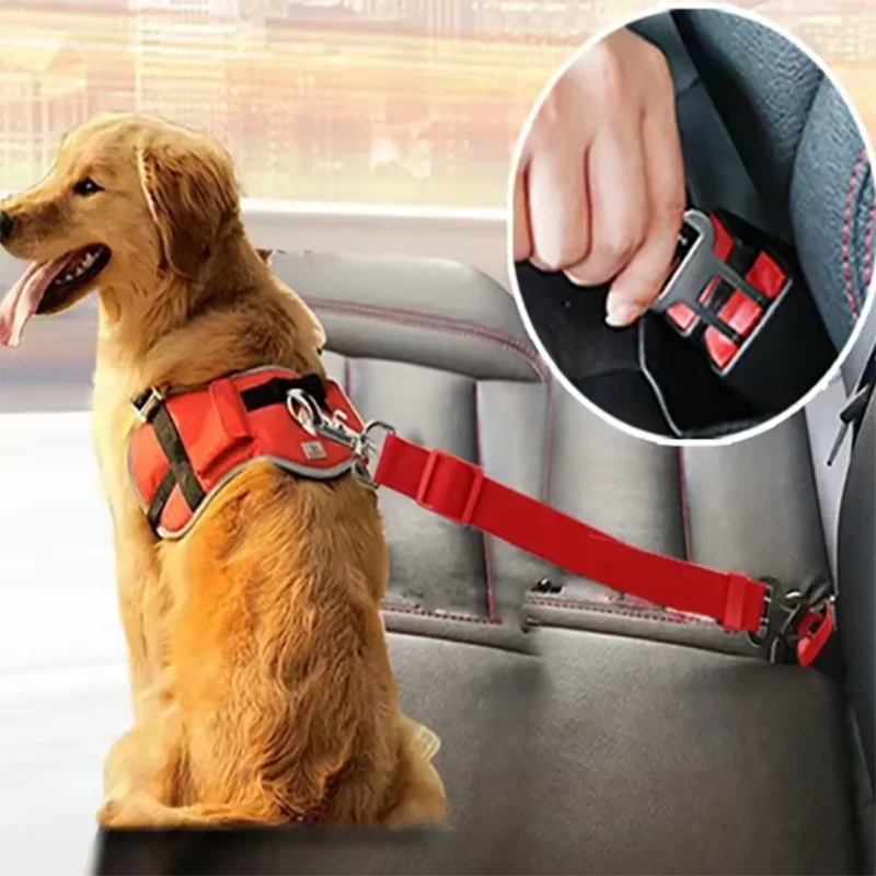 New Dog Car Seat Belt Safety Protector Travel Pets Accessories Dog Leash Collar Breakaway Solid Car Harness Pet Car Seat Belts