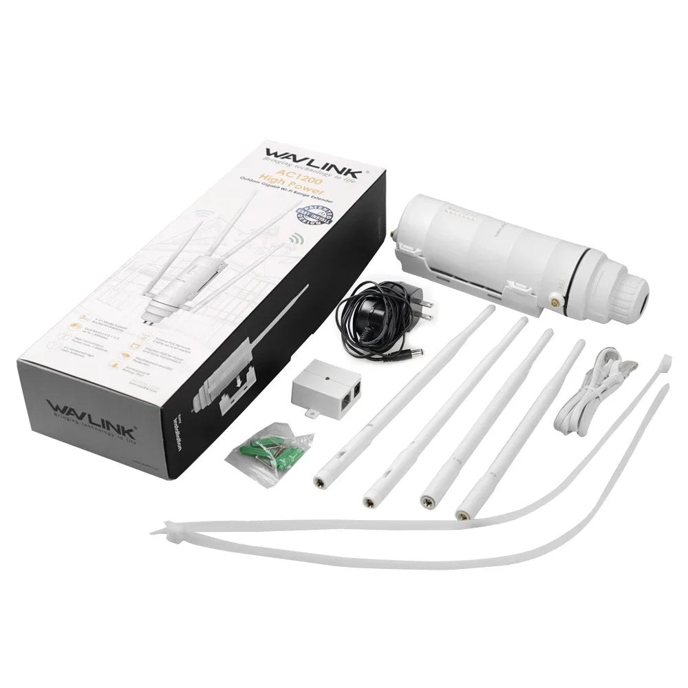 Outdoor wifi extenders Wavlink High Power Repeater Dual Dand 2.4G/5G POE booster 1200mbps Wi-Fi range extender signal amplifier