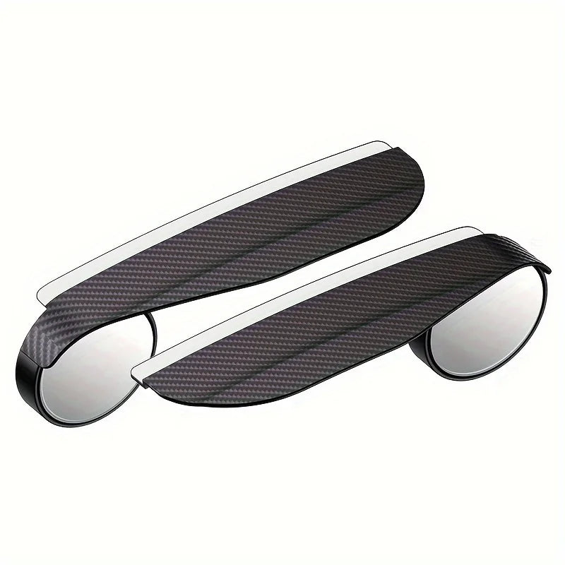 2pcs Car rearview mirror, rain eyebrow, small round mirror, integrated reflector, reverse mirror, rain shield