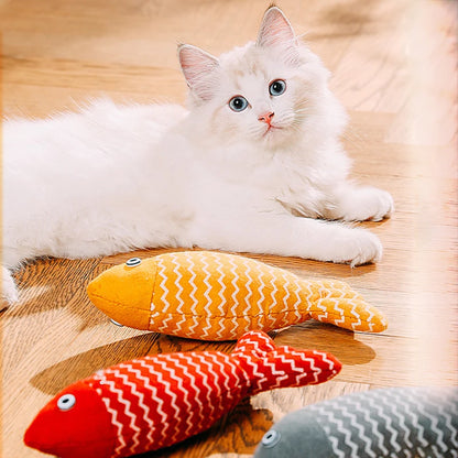 Cat Fish Toy Cat Scratcher Catnip Toy Interactive Simulation Fish Cat Mint Fidget Toys Stuffed Playing Toy For Cat Kitten