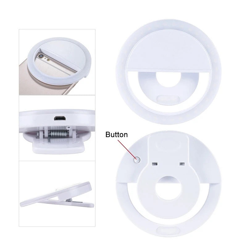 Ring Lights Led Selfie Lamp Ring For Phone Tablet Portable Clip-On Lamp Girl Outdoor Night Darkness Selfie Enhancing Fill Lights