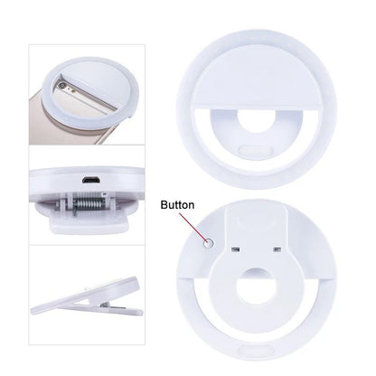 Ring Lights Led Selfie Lamp Ring For Phone Tablet Portable Clip-On Lamp Girl Outdoor Night Darkness Selfie Enhancing Fill Lights