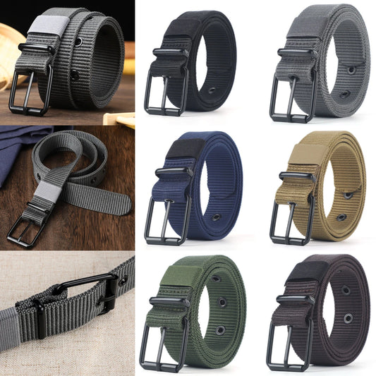 Perforated Canvas Belt Men's Needle Buckle Belt Student Youth Korean Adjustable Multi-Hole Belt Student Jeans Belt