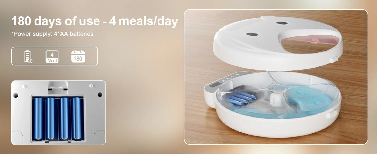 Automatic Pet Feeder Smart Cat Food Dispenser for Wet Food and Dry Food, Cat Automatic Feeder ，Ice box sold separately