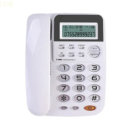 U75B C168 Office Telephone Hotel Fixed Line Phone No Need Battery Double Interfaces Corded Telephone 24 Selectable Ringtones