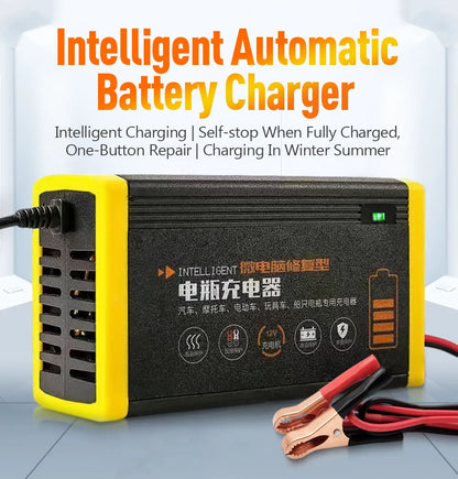 Car Battery Charger 10A 12V Automotive Battery Charger 24V 5A Car Accesorries Digital Display Detection Pulse Repair Car Charger