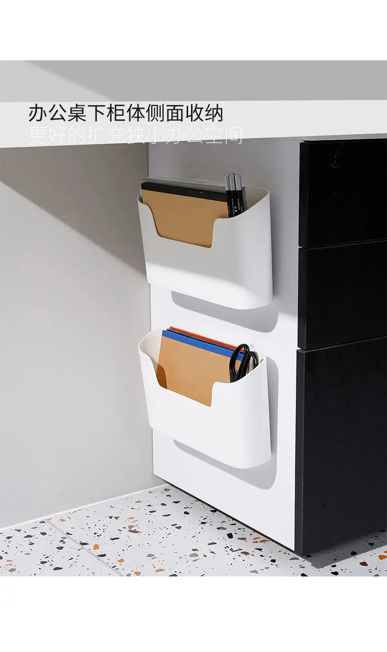 Self Adhesive Storage Box Rack for Door Home Kitchen Bathroom Fridge Organizer Stand Multifunctional Wall Mounted Storage Basket