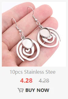 3pcs Stainless Steel Cuff Bracelet Base Blanks Fit 12mm Heart Cabochon Bangle Bezel Setting Trays Diy Jewelry Findings