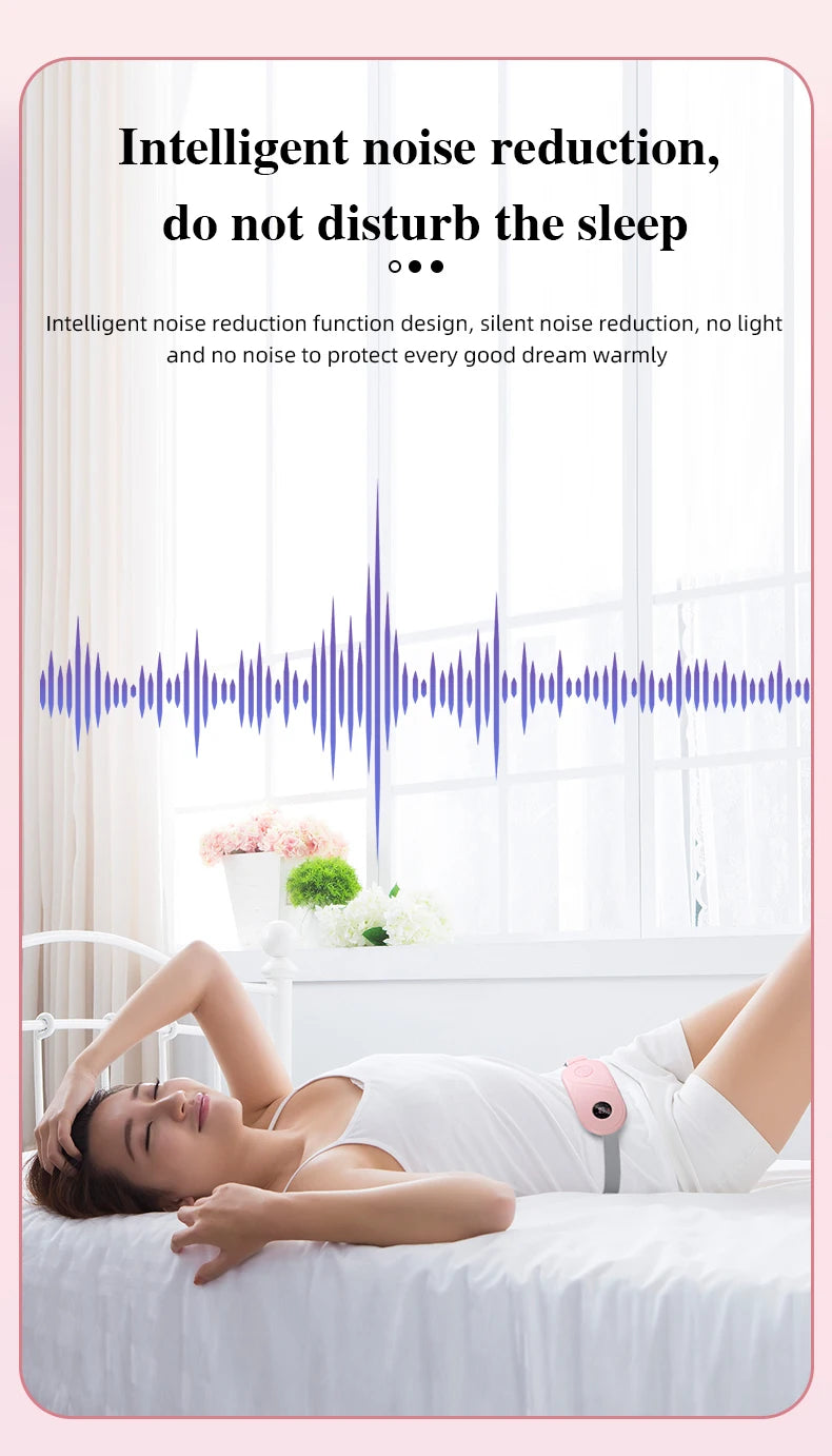 Electric Warm Uterine Cramp Massager Vibrator Heating for Menstrual Relief  Waist Massager Belt Care Waist Stomach for Women