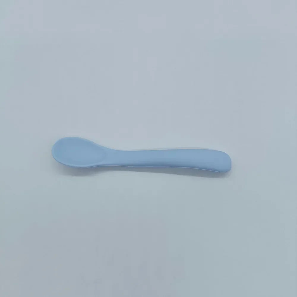Silicone Baby Learn To Eat Spoon Small Curved Spoon Soft Rubber Feeding Silicone Cutlery Baby Training Spoon