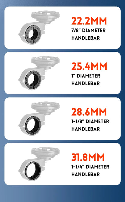 Magnetic Bike & Motorcycle Phone Mount - Universal Smartphone Holder with GPS Support, Secure Magnetic Attachment for Cycling