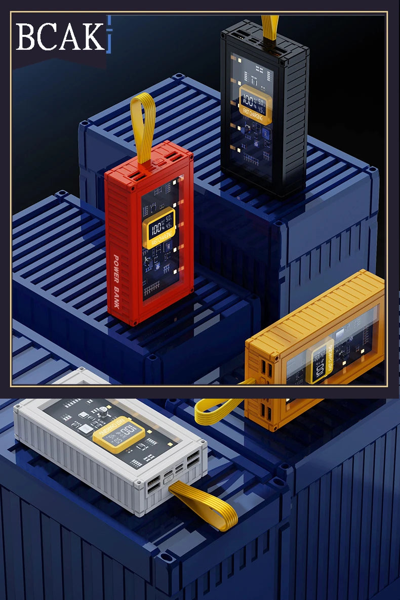 BCAK  Brand discount store 30000mAh 50000mAh 120W Fast Charging Transparent Power Bank 200000mAh Large-capacity Mobile Power