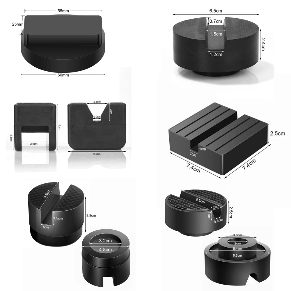 Car Lift Jack Stand Rubber Pads Frame Protector Adapter Floor Slotted Lexus Subaru Fiat Universal Automotive Repair Tool Parts