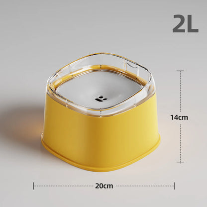 2.2L Dog Drinking Water Bowl No Spill Floating Non-Wetting Mouth Cat Slow Anti-Overflow Water Feeding Dispenser Large Capacity