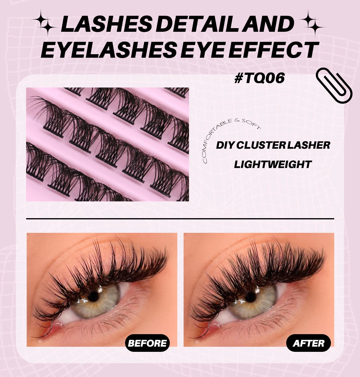 Diy Lash Extension Kit Cluster Eyelash Extension Kit Individual Lashes Kit Lash Bond and Seal Lash Glue and Lash Tweezers Makeup