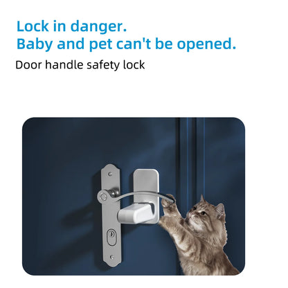 4PCS Child Safety Door Level Handle Locks Anti-open Door Security ProtectionUniversal Drawer Cabinet Refrigerator Oven Door Lock