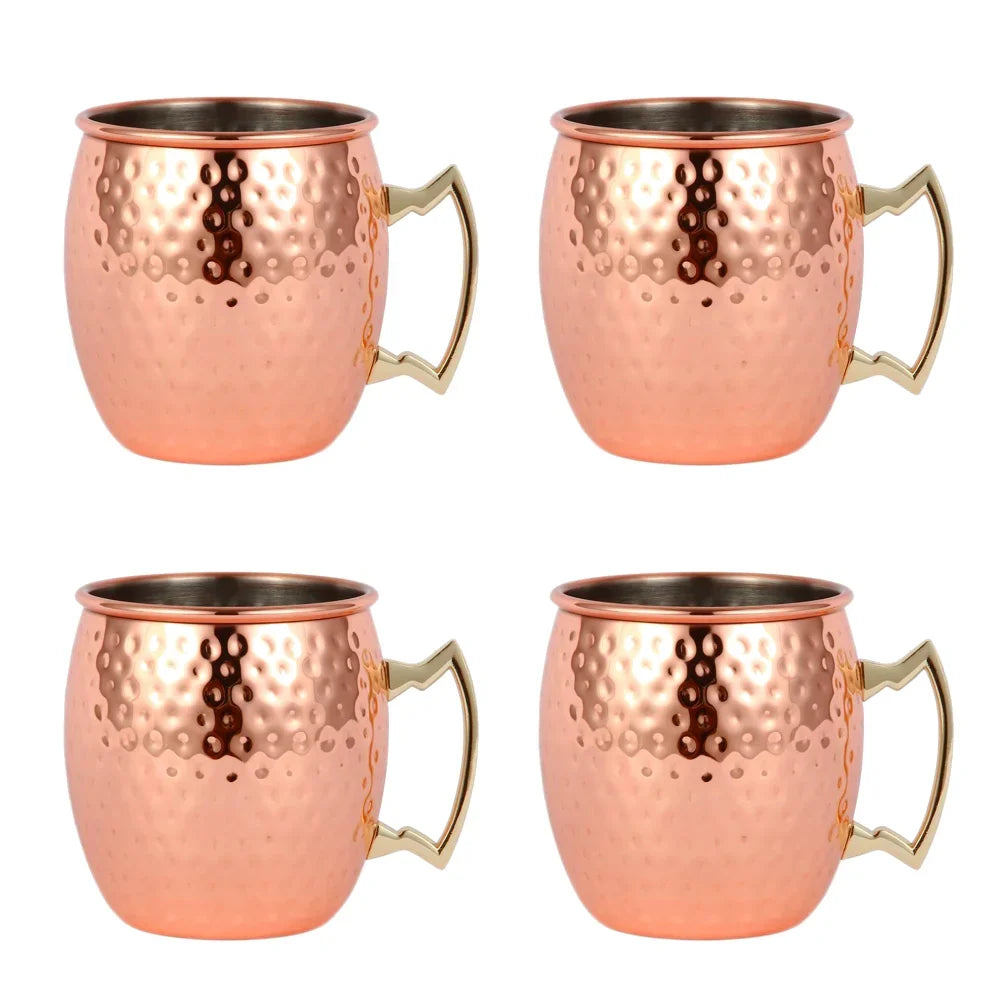 1-6PCS Stainless Steel Moscow Mule Mugs 500ML Beer Cups Cocktail Wine Juice Drink Cup Coffee Mugs Bar Champagne Party Drinkware