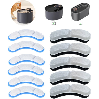6/12pc Cat Water Fountain Replaced Filter Elements Activated Carbon Replacement Filters for Pet Fountain Feeders Accessories