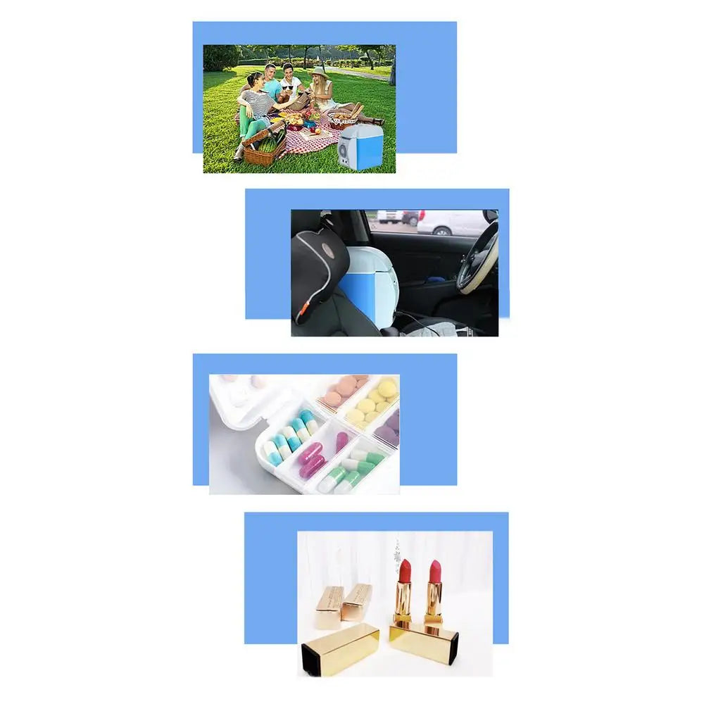 Portable Refrigerator Car Travel Electric Fridge 7.5L 12V Quiet Double-Mode Refrigerator For Bedroom RV Kitchen Camping