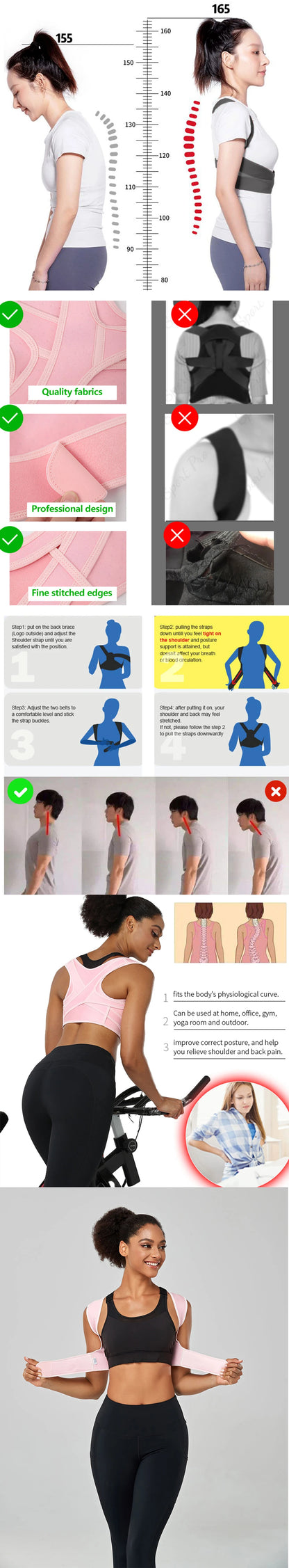 Posture Support Back Brace for Clavicle, Back Straightener Keeps Your Back Straight From Slouching, Comfortable Posture Trainer