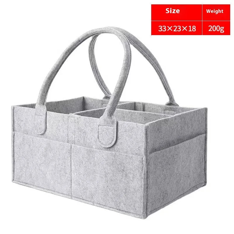 Diaper & Wipes Organizer, Portable Cloth Diaper Pail for Nursery, Changing Room, Travel - Essentials Storage Box Baby Diaper Bag