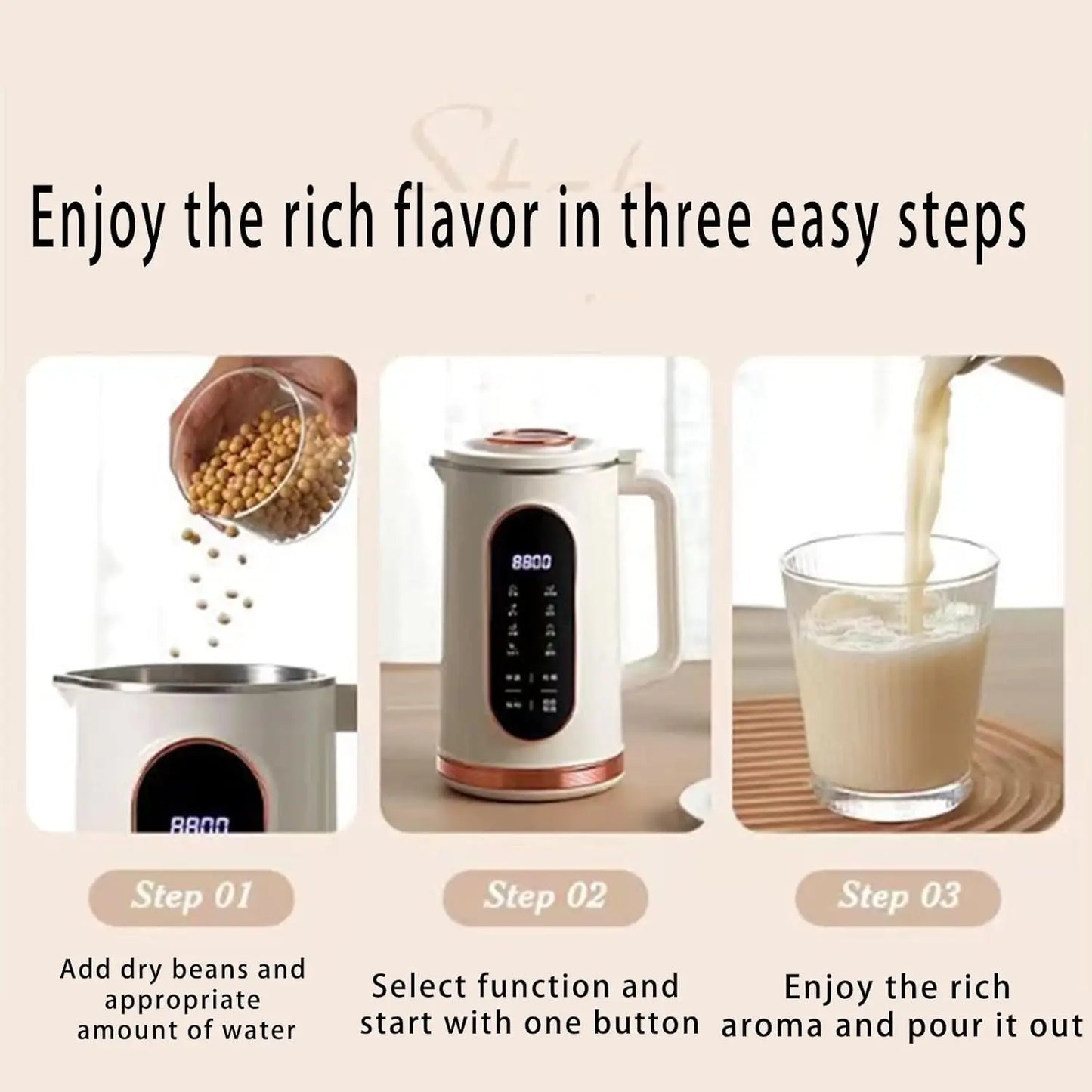 1500ML Soy Milk Machine Electric Juicer Blender Mixer Nut Milky Maker Wall Breaking Machine 10-leaf Blade Breakfast Machine