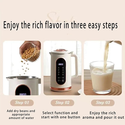1500ML Soy Milk Machine Electric Juicer Blender Mixer Nut Milky Maker Wall Breaking Machine 10-leaf Blade Breakfast Machine
