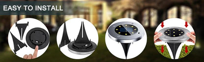8/20LED Solar Power Disk Light Outdoor Garden Solar Underground Light Deck Light Spotlight Buried Solar Led Lamp Garden Decor
