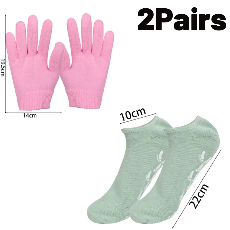 Silicone Moisturizing Mask Socks Reusable Exfoliating Anti Crack Protective Gloves Dry Dead Skin Remover Tools Hand Foot Care