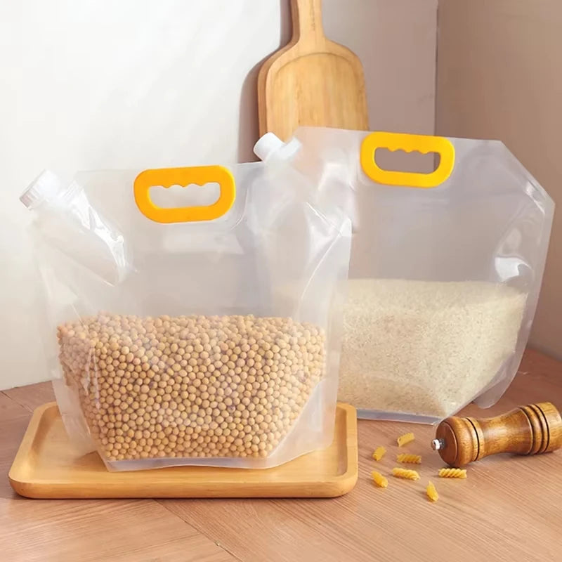 Reusable Grain Storage Bag Portable Rice Sealed Bag  Kitchen Moisture-Proof Insect-Proof Organizer Food-Grade Bags
