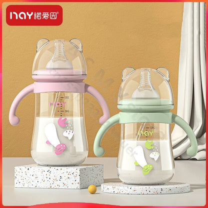 Newborn bottle/Big baby bottle/Handle anti bloating and anti falling baby bottle/Used by babies over 6 months old