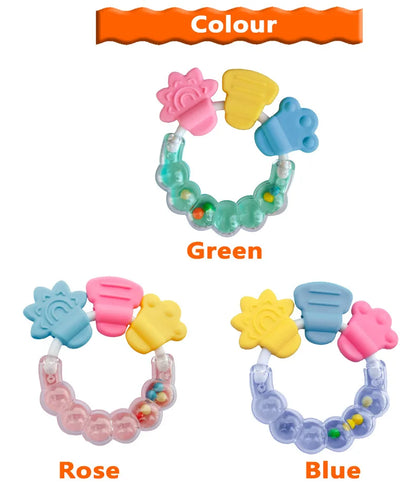 Baby Fruit Style Soft Rubber Rattle Teether Toy Newborn Chews Food Grade Silicone Teethers Infant Training Bed Toy Chew Toys Kid