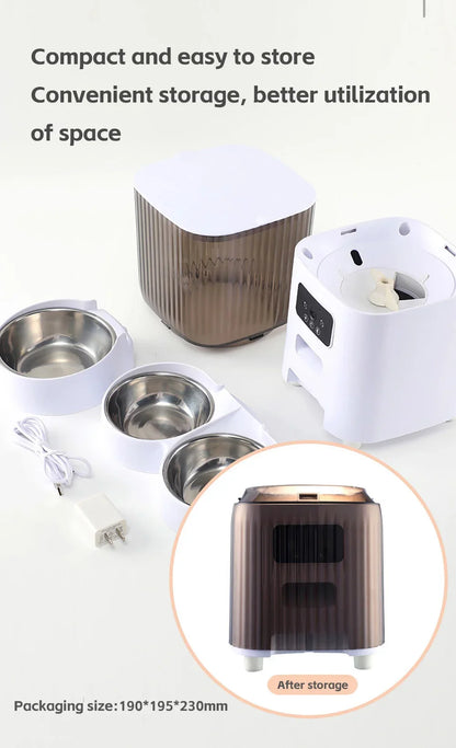 5L Pet Feeder with Camera Automatic Cat Feeder Smart Dog Food Dispenser WiFi Timing Quantitative Stainless Steel Feeding Bowl