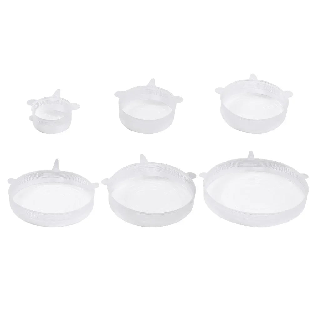 JUSTOOL 12 Pcs Stretchable Silicone Fresh-Keeping Lid For Refrigerator Food Cling Film Bowl Lids Silicone Lid Set Fresh-Keeping