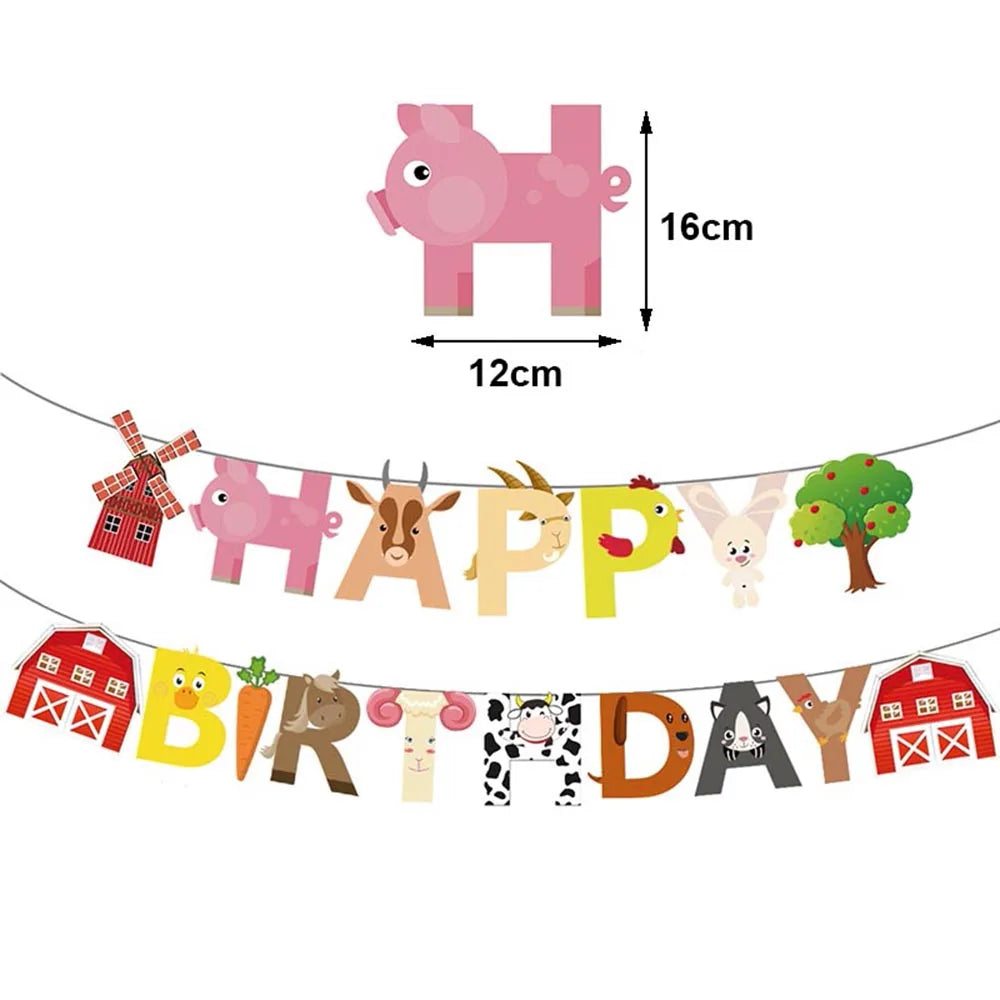 Farm Birthday Party Supplies Animal Farm Paper Plate Pig Sheep Chicken Horses Cows Shape Dinnerware Farm Animal Party Decoration