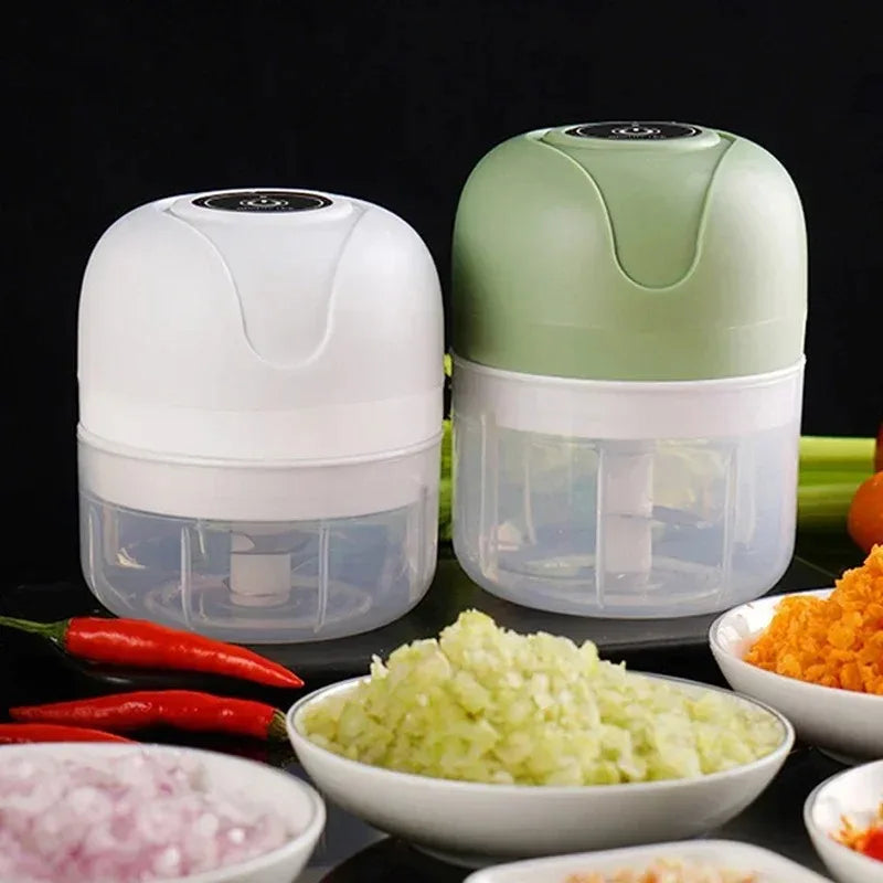 Electric Mini Garlic Chopper Portable USB Vegetable Chopper Onion Mincer Food Processor for Chili Fruit Meat Kitchen Supplies
