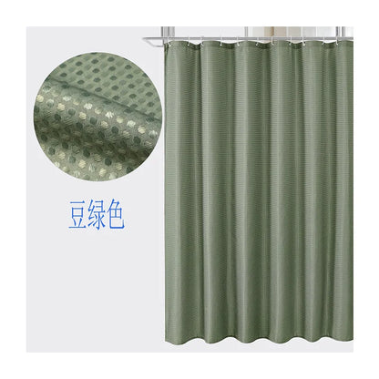 Plain Waffle Waterproof and Mildew-proof Polyester Shower Curtain, Bathroom Curtain, Bathroom Partition Curtain, Shower Curtain