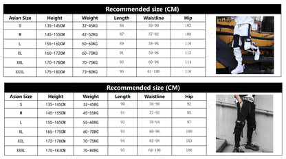 Joggers Cargo Pants for Men Casual Hip Hop Hit Color Pocket Male Trousers Sweatpants Streetwear Ribbons Techwear Pants