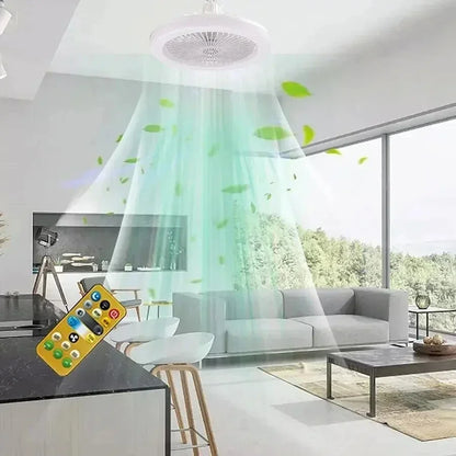 Smart 3-in-1 Ceiling Fan with Remote Control Lighting Lamp  Lighting Base for Bedroom and Living Room Silent and Convenient