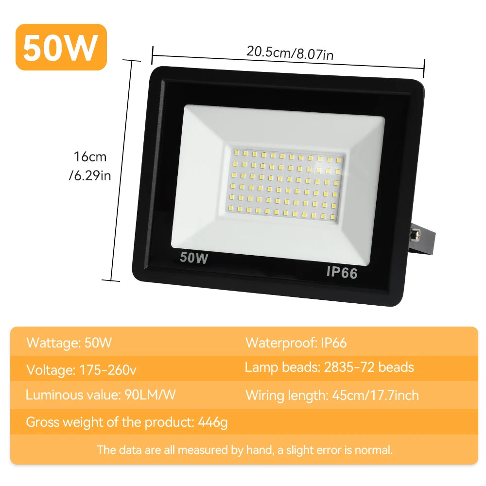 LED Floodlight Outdoor LED Spotlight High Brightness Outdoor LED Lights 10W 20W 30W 50W 100W AC 220V Light For Garden Street Lig