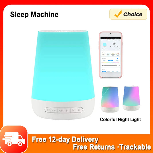 Smart White Noise Machine Baby Sleep Sound Machine Colorful Night Lights 34 Soothing Sounds Supports Voice APP Remote Control