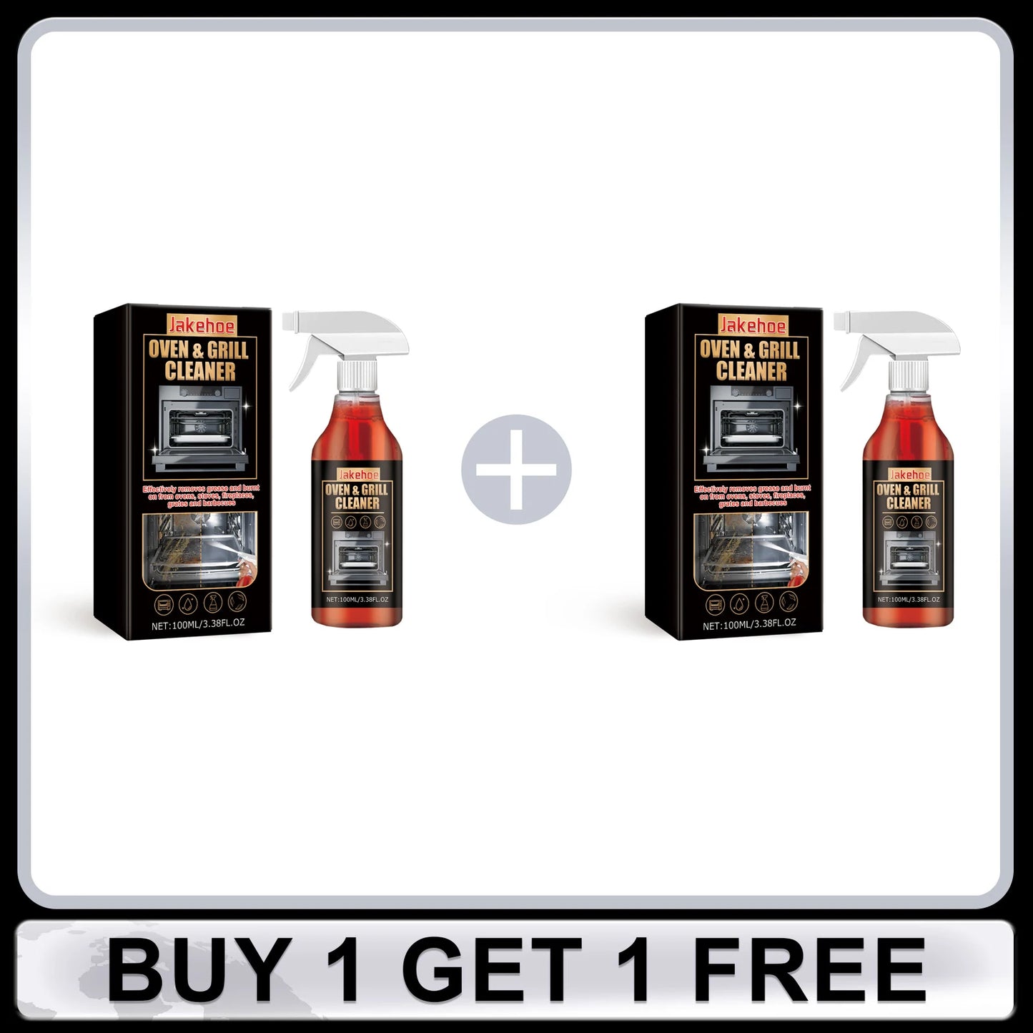 Oven and Grill Cleaner Spray Decontamination Deodorization Oil Removal Dirt Oil Stains Food Residues Eliminating Odors Cleaner