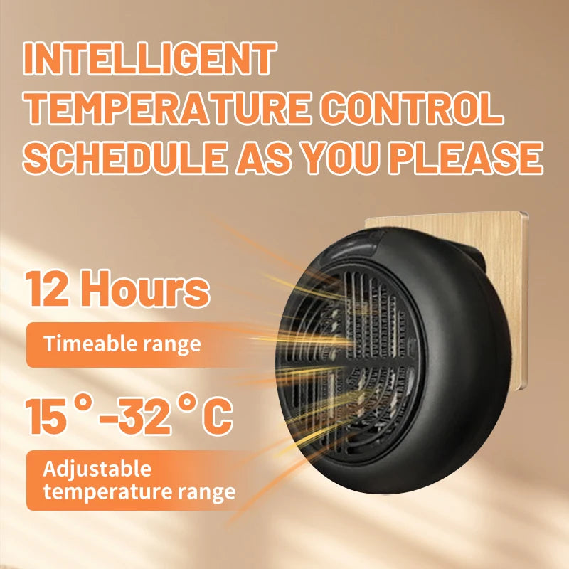 Home Plug In Cordless Space Heater Portable Electric Air Heater 2S Fast Heating Warm Fan Desktop for Winter Household Bathroom