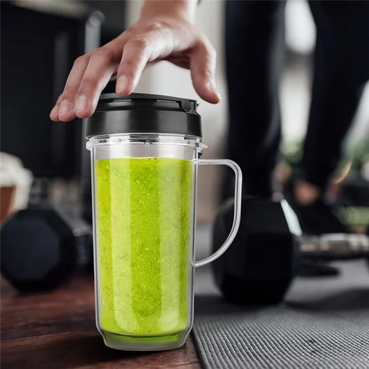 ABKJ-Blender Cups And Blade Replacement Parts 6Pcs, 22Oz Cup With Flip Top To-Go Lids & Blade For Magic Bullet Blender Juicer