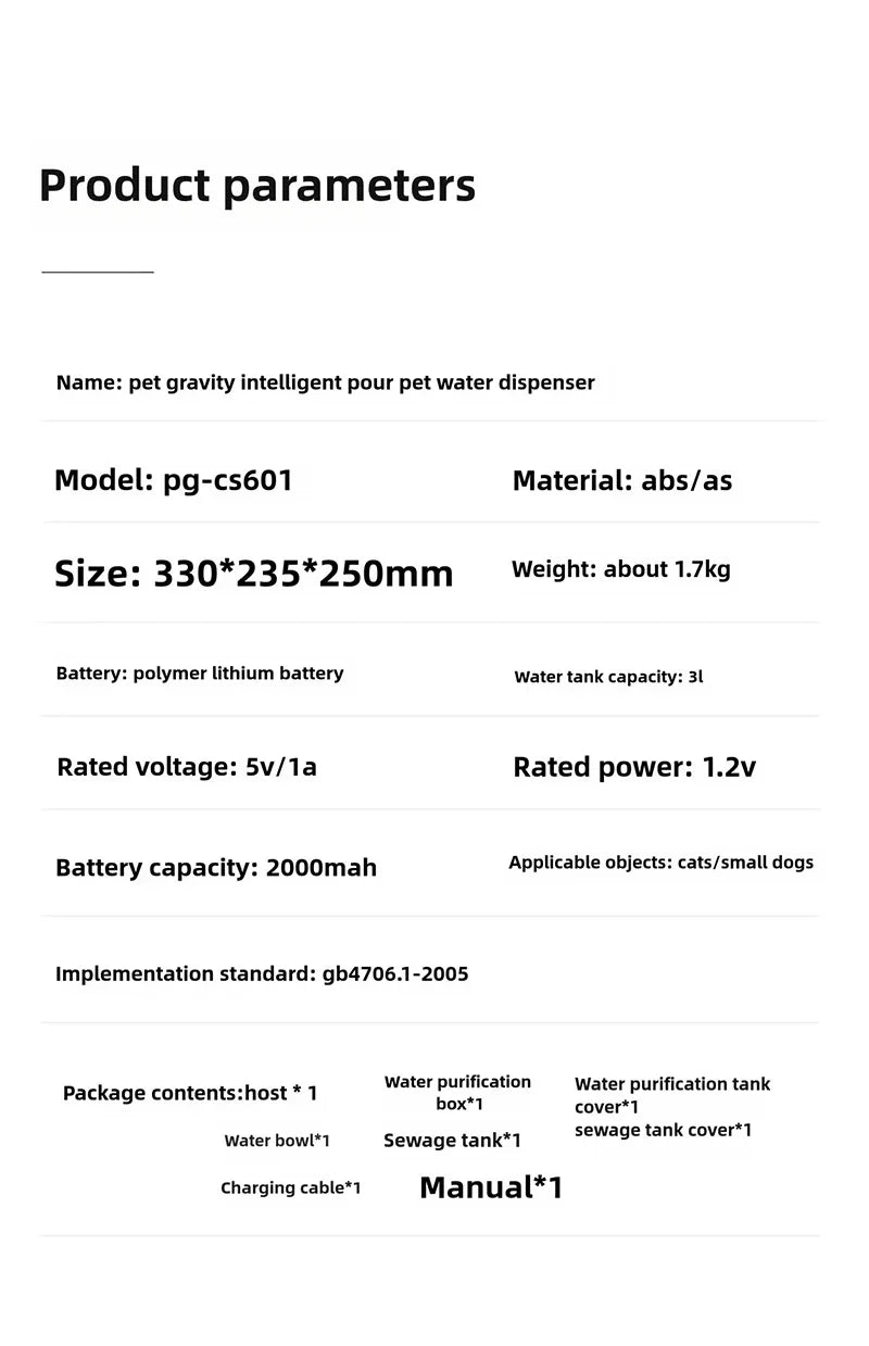 Dispenser Cat Water Fountain Moving Water Unplugged Automatic Water Feeder Pet Dog Drinker Pet Feeder Cat Fountain