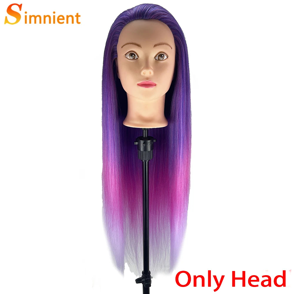 70Cm 100% High Temperature Fiber Blonde Hair Mannequin Head Training Head For Hairstyles Braid Hairdressing Manikin Doll Head