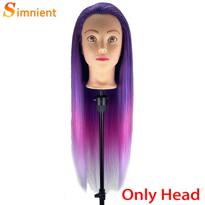 70Cm 100% High Temperature Fiber Blonde Hair Mannequin Head Training Head For Hairstyles Braid Hairdressing Manikin Doll Head