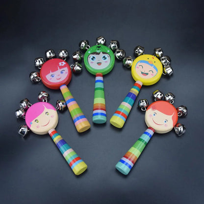 Hand Toys for Babies Infant Children's Bell Bamboo Wooden Bells Kids