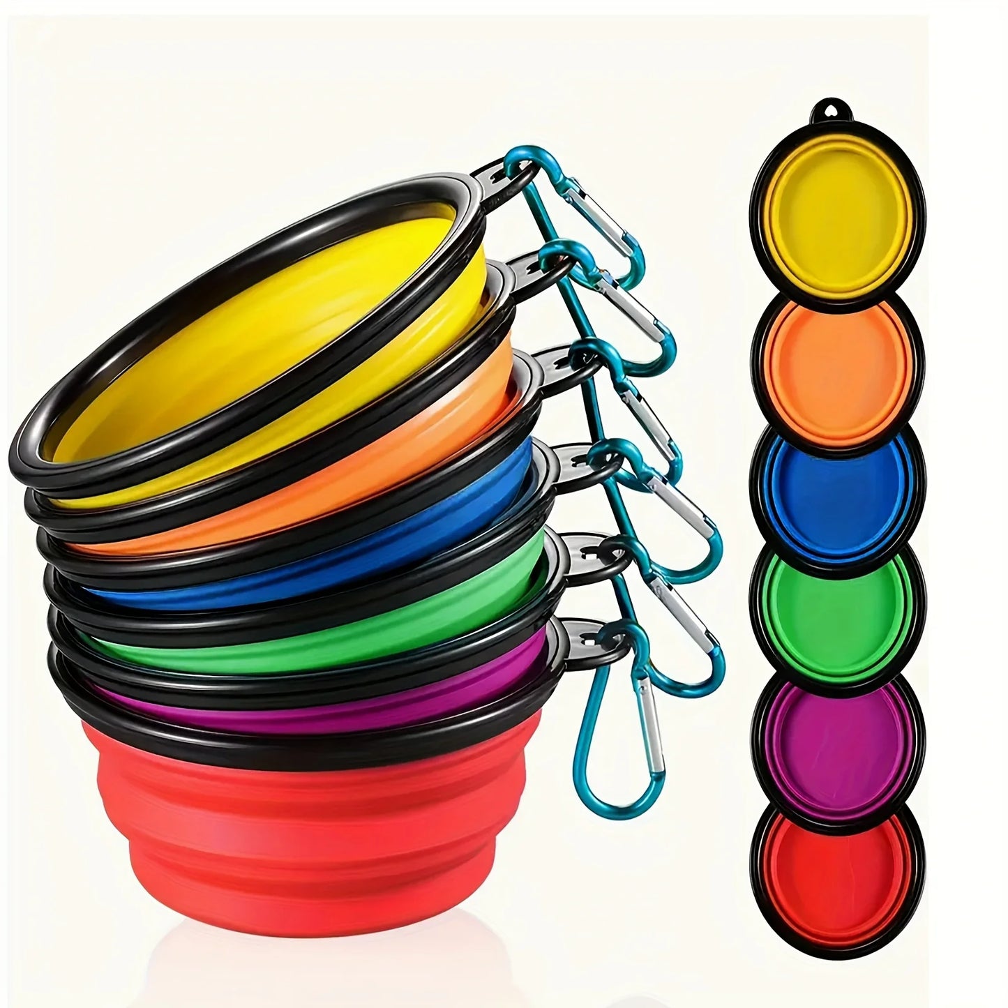 350ML Foldable Silicone Pet Bowl - Travel Bowls for Outdoor Camping - Portable, Collapsible, Lightweight, Space-Saving, Easy-to-