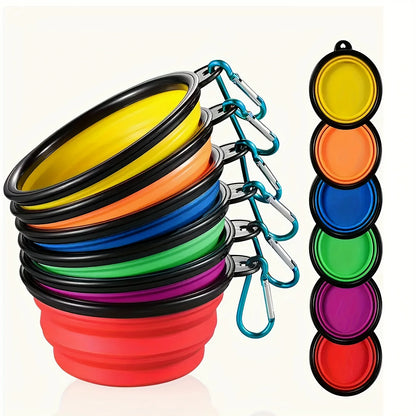 350ML Foldable Silicone Pet Bowl - Travel Bowls for Outdoor Camping - Portable, Collapsible, Lightweight, Space-Saving, Easy-to-